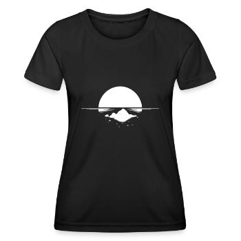 Einsame Tropen Insel im Sonnenuntergang - Frauen Funktions-T-Shirt - Schwarz - Vorne - AI Model Female 172 light (172cm)