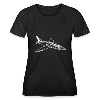 Avion Jet Flyer élégant - T-shirt sport Femme - noir - Devant - AI Model Female 172 light (172cm)
