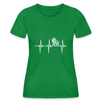 Herzschlag für Flammende Tattoo Stiere - Frauen Funktions-T-Shirt - Kelly Green - Vorne - AI Model Female 172 dark (172cm)