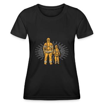 Feuerwehr - Frauen Funktions-T-Shirt - Schwarz - Vorne - AI Model Female 172 light (172cm)