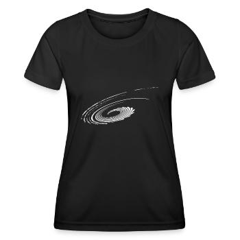 Geometrische Planenten Parabeln Ellipsen Linien - Frauen Funktions-T-Shirt - Schwarz - Vorne - AI Model Female 172 light (172cm)