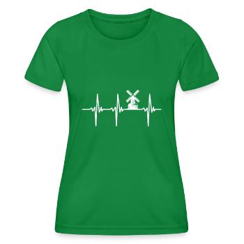 Battement de cœur pour les vieux moulins à vent classiques - T-shirt sport Femme - vert - Devant - AI Model Female 172 dark (172cm)