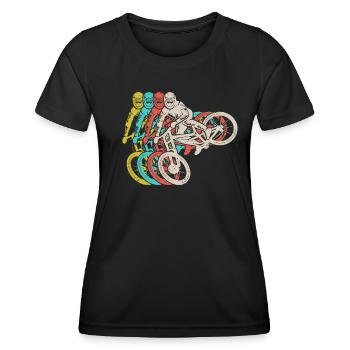 Mountain Bike Vintage Bike Kids Mountain Bike - Women's Functional T-Shirt - black - Front - AI Model Female 172 light (172cm)