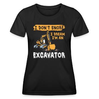I don't Snore Excavator - Women's Functional T-Shirt - black - Front - AI Model Female 172 light (172cm)