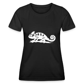 Terrarium Caméléon Maître du camouflage animal - T-shirt sport Femme - noir - Devant - AI Model Female 172 light (172cm)