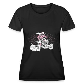 Quad - Frauen Funktions-T-Shirt - Schwarz - Vorne - AI Model Female 172 light (172cm)