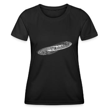 Geometrische Kreis Ellipsen Linien - Frauen Funktions-T-Shirt - Schwarz - Vorne - AI Model Female 172 light (172cm)
