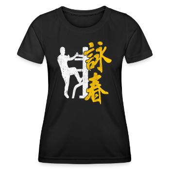 Wing Chun Logo Martial Arts Dojo Kimono Gym - Women's Functional T-Shirt - black - Front - AI Model Female 172 light (172cm)