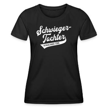 Schwiegertochter 2025 Hochzeit Heirat Ehe Tochter - Frauen Funktions-T-Shirt - Schwarz - Vorne - AI Model Female 172 light (172cm)