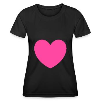 Valentines Pink Heart, Valentine's Day - Women's Functional T-Shirt - black - Front - AI Model Female 172 light (172cm)