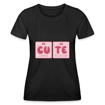 Sweet Copper Tellerium Chimie Mignonne Chimiste Flirt - T-shirt sport Femme - noir - Devant - AI Model Female 172 light (172cm)