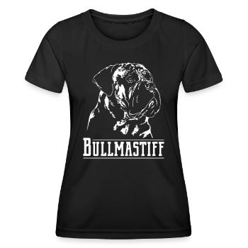 BULLMASTIFF dogs Wilsigns dog portrait - Women's Functional T-Shirt - black - Front - AI Model Female 172 light (172cm)