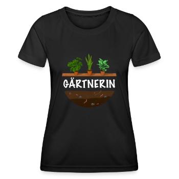 Gärtnerin Shirt - Frauen Funktions-T-Shirt - Schwarz - Vorne - AI Model Female 172 light (172cm)
