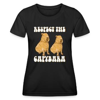 Capybara lustiger Spruch - Frauen Funktions-T-Shirt - Schwarz - Vorne - AI Model Female 172 light (172cm)