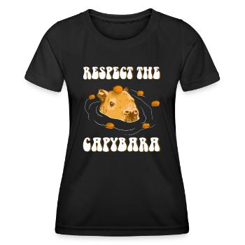 Capybara lustiger Spruch - Frauen Funktions-T-Shirt - Schwarz - Vorne - AI Model Female 172 light (172cm)