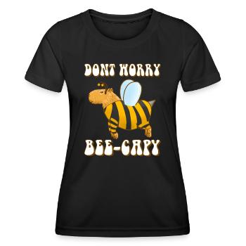 Capybara Bee Costume - Women's Functional T-Shirt - black - Front - AI Model Female 172 light (172cm)