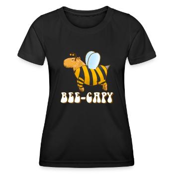 Capybara Bee Costume - Women's Functional T-Shirt - black - Front - AI Model Female 172 light (172cm)
