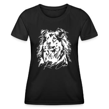 Rough Collie Dog Portrait Dog Dog Wilsigns - T-shirt sport Femme - noir - Devant - AI Model Female 172 light (172cm)