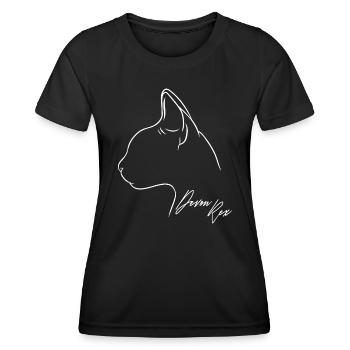 Devon Rex Profile Cat Cat Wilsigns - Women's Functional T-Shirt - black - Front - AI Model Female 172 light (172cm)