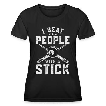 Billard Billardkugel Billardspieler - Frauen Funktions-T-Shirt - Schwarz - Vorne - AI Model Female 172 light (172cm)