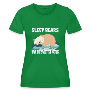 Süßer Bär hält Winterschlaf - Frauen Funktions-T-Shirt - Kelly Green - Vorne - AI Model Female 172 dark (172cm)
