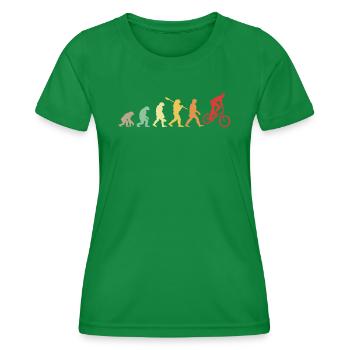 Darwin Evolution für BMXisten 🚴 ♂️ - Frauen Funktions-T-Shirt - Kelly Green - Vorne - AI Model Female 172 dark (172cm)