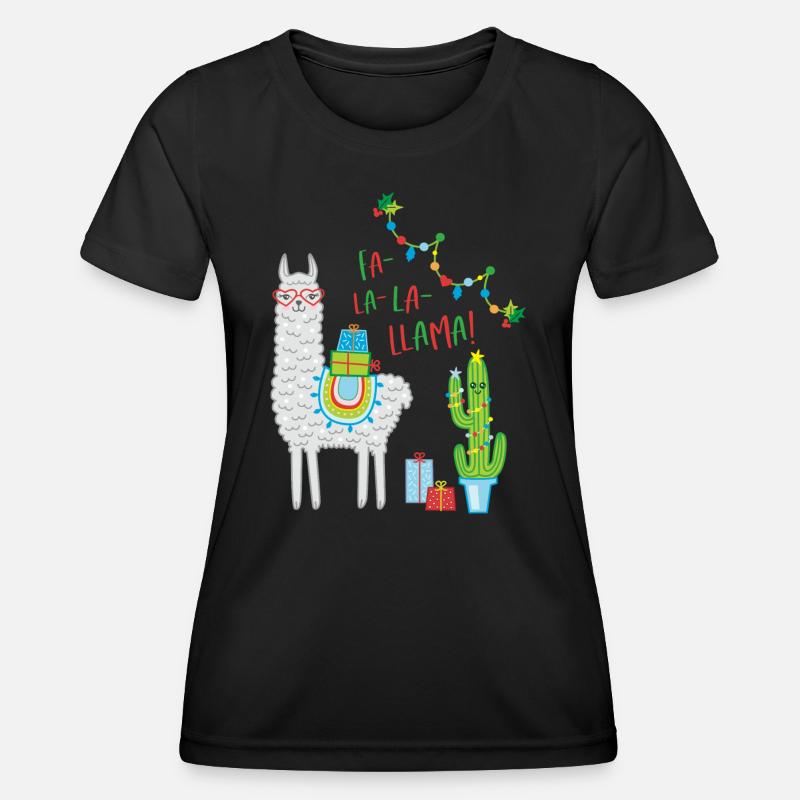 Fa la Llama Christmas Sweater Christmas Gift - Women's Functional T-Shirt - black