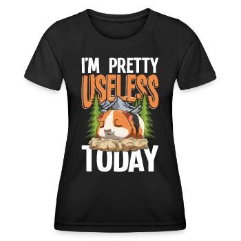 I'm Pretty Useless Today Meerschweinchen - Frauen Funktions-T-Shirt - Schwarz - Vorne - AI Model Female 172 light (172cm)