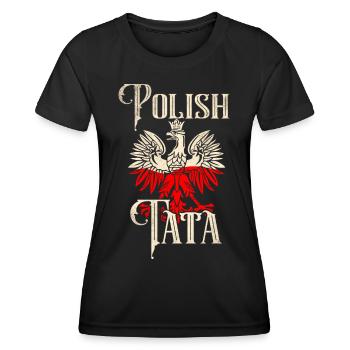 Pologne mère drapeau polonais - T-shirt sport Femme - noir - Devant - AI Model Female 172 light (172cm)