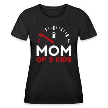MOM OF 3 KIDS MOM THREE KIDS - Women's Functional T-Shirt - black - Front - AI Model Female 172 light (172cm)