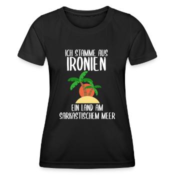 Ich stamme aus Ironien - Frauen Funktions-T-Shirt - Schwarz - Vorne - AI Model Female 172 light (172cm)