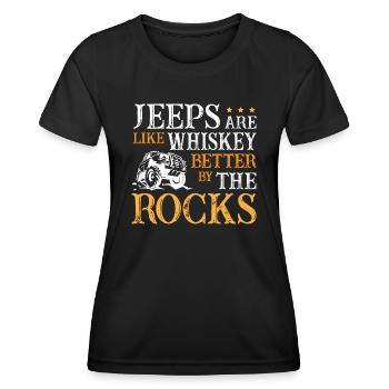Jeeps Whiskey and Rocks - Women's Functional T-Shirt - black - Front - AI Model Female 172 light (172cm)