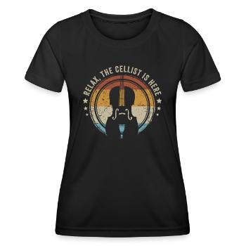 Détendez-vous Le violoncelliste est ici Violoncelliste - T-shirt sport Femme - noir - Devant - AI Model Female 172 light (172cm)