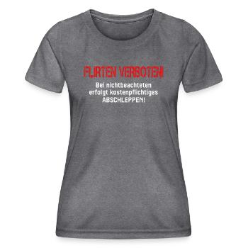 Flirting Prohibited for Singles - Women's Functional T-Shirt - dark melange  - Front - AI Model Female 172 light (172cm)