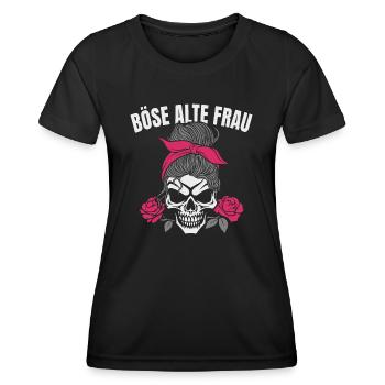 Böse Alte Frau Sarkasmus - Frauen Funktions-T-Shirt - Schwarz - Vorne - AI Model Female 172 light (172cm)