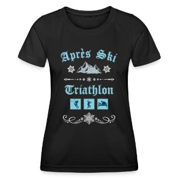 Après Ski - Triathlon - T-shirt sport Femme - noir - Devant - AI Model Female 172 light (172cm)
