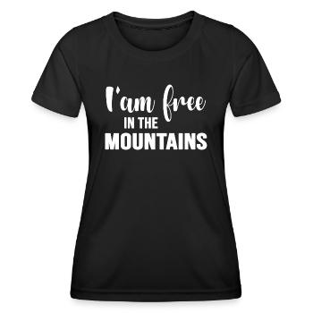 Klettern Bergsteiger free alpinist Bergsteigen - Frauen Funktions-T-Shirt - Schwarz - Vorne - AI Model Female 172 light (172cm)
