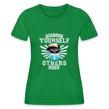 Protect yourself - save others from COVID-19 - Women's Functional T-Shirt - kelly green - Front - AI Model Female 172 dark (172cm)