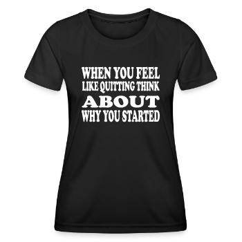 Quand vous avez envie d’arrêter de fumer, pensez à - T-shirt sport Femme - noir - Devant - AI Model Female 172 light (172cm)