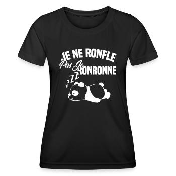 Je ne ronfle pas je ronronne - T-shirt sport Femme - noir - Devant - AI Model Female 172 light (172cm)