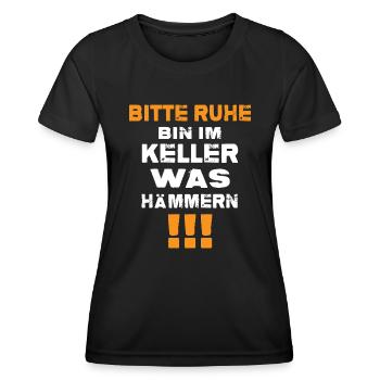 Handwerker DIY Reparatur Heimwerker "der Hammer" - Frauen Funktions-T-Shirt - Schwarz - Vorne - AI Model Female 172 light (172cm)