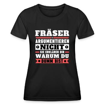 Milling cutters don't argue - Women's Functional T-Shirt - black - Front - AI Model Female 172 light (172cm)