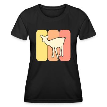 Reh Wildtier - Frauen Funktions-T-Shirt - Schwarz - Vorne - AI Model Female 172 light (172cm)