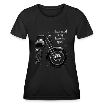 Headwind is my favorite smell motorcycle saying - Women's Functional T-Shirt - black - Front - AI Model Female 172 light (172cm)