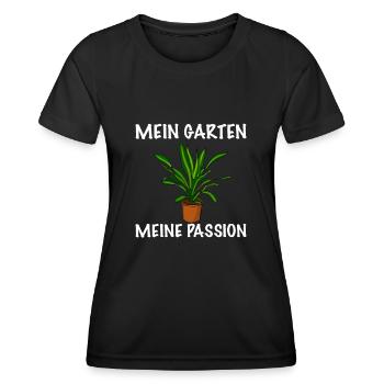 Mein Garten meine Passion Gärtner - Frauen Funktions-T-Shirt - Schwarz - Vorne - AI Model Female 172 light (172cm)