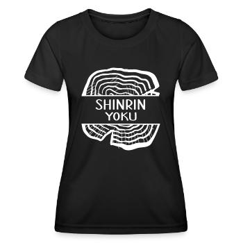 forest bathing shinrin yoku forest meditation forest bath - Women's Functional T-Shirt - black - Front - AI Model Female 172 light (172cm)
