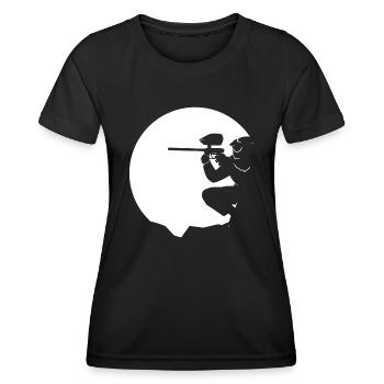 Paintball Gotcha Paintball Player Marker - Women's Functional T-Shirt - black - Front - AI Model Female 172 light (172cm)