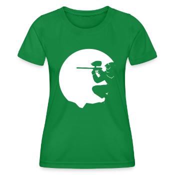 Marqueur de joueur de paintball Gotcha - T-shirt sport Femme - vert - Devant - AI Model Female 172 dark (172cm)