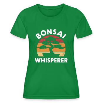 Bonsai Whisperer Vintage Sunset - Frauen Funktions-T-Shirt - Kelly Green - Vorne - AI Model Female 172 dark (172cm)