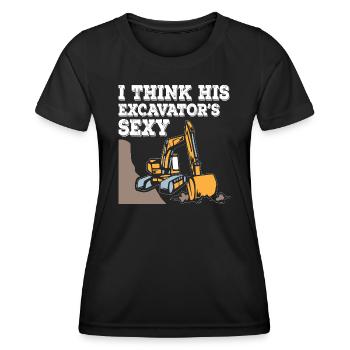 I Think His Excavator Sexy - Women's Functional T-Shirt - black - Front - AI Model Female 172 light (172cm)